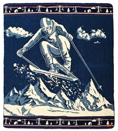 Ski Jumper Blanket Twin: BLUE