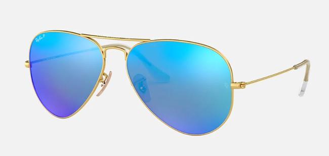 Aviator Large Blue Flash Pol