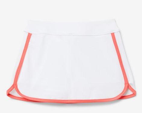 Jg21 Girl`s Tennis Skirt: 101/WHT/CORAL