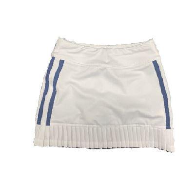 Jg21 Double Stripe Pleated Skirt: 0169/WHT/MIDNIGHT