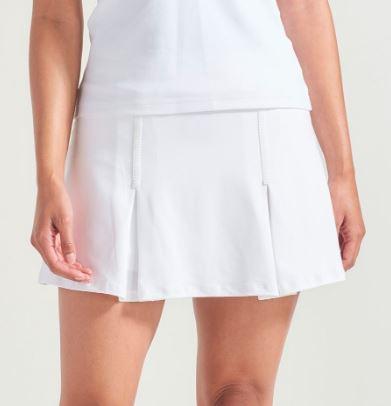 L22 Baseline Pleated Skirt: 3/WHITE/WHITE