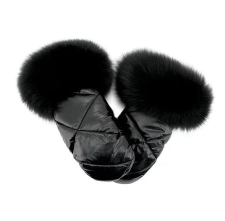 L26 Nylon Mittems W/fur Trim