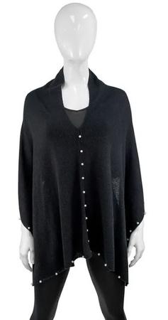 L25 Cashmere Poncho W/pearls