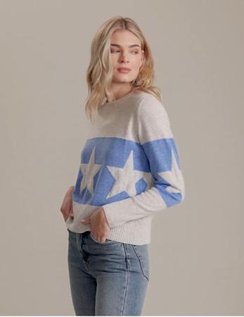 L25 Merino Banded Star Whip Stitch Crew